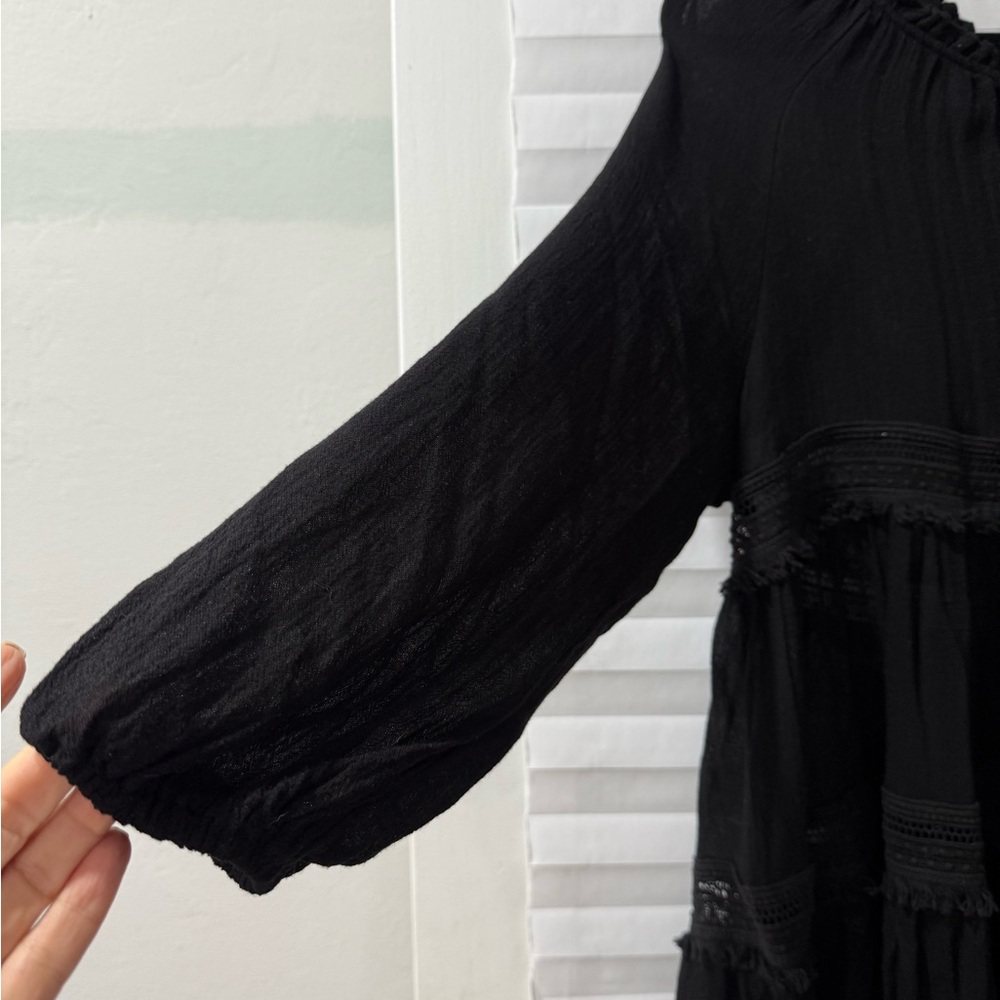 Eberjey - Boho Black Gauze Mini Dress - Picture 3 of 5